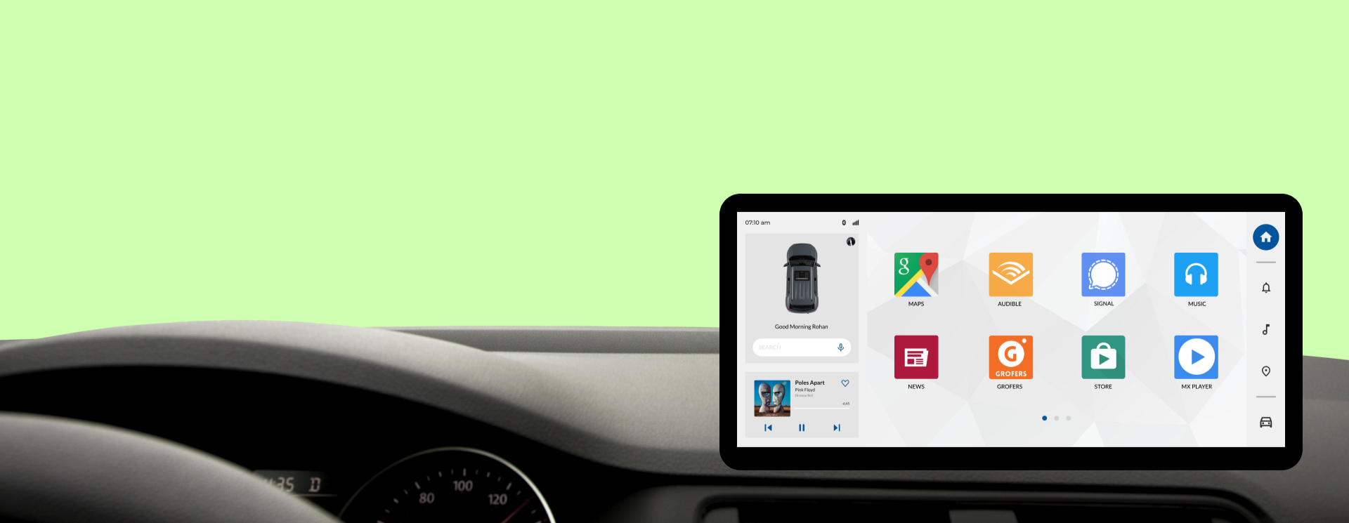 Image of an infotainment screen in a car